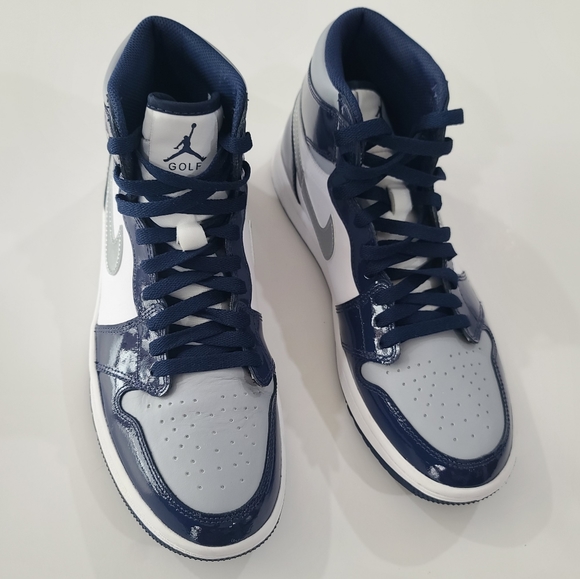Jordan 1 Retro High Golf Patent Midnight Navy Sneakers DQ0660-100| M 8.5 / W 10 - Picture 3 of 17